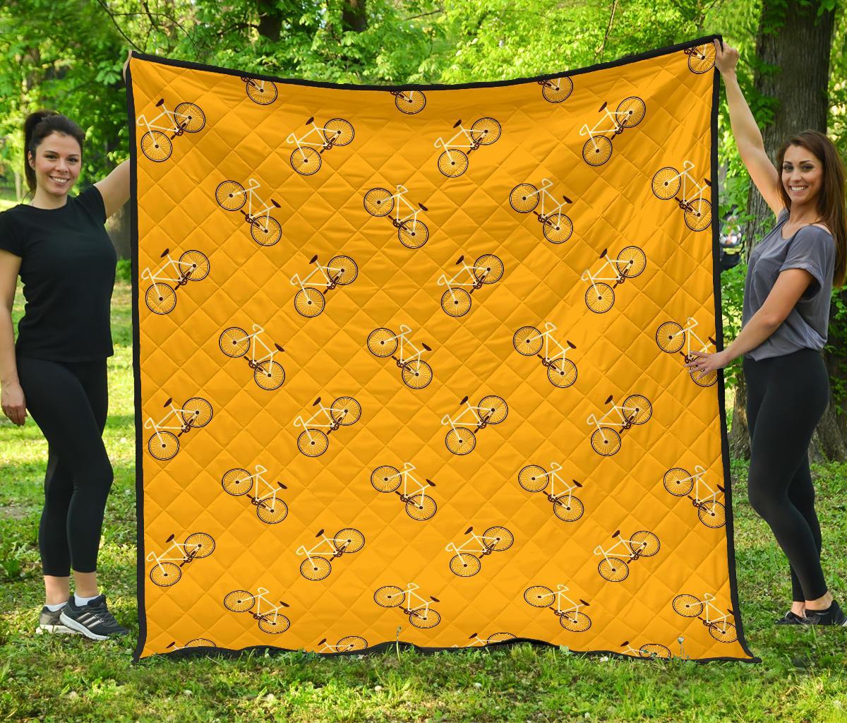 Bicycle Pattern Print Quilt-grizzshop