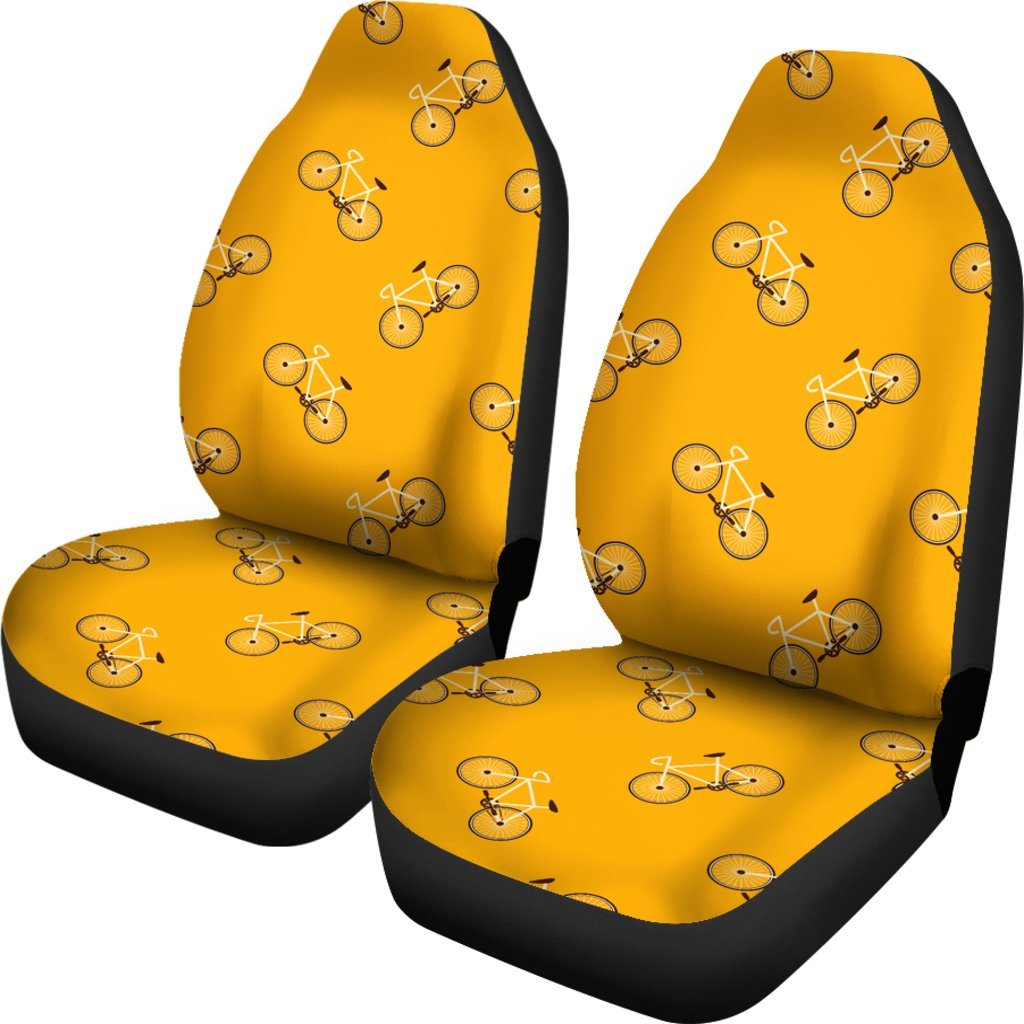 Bicycle Pattern Print Universal Fit Car Seat Covers-grizzshop