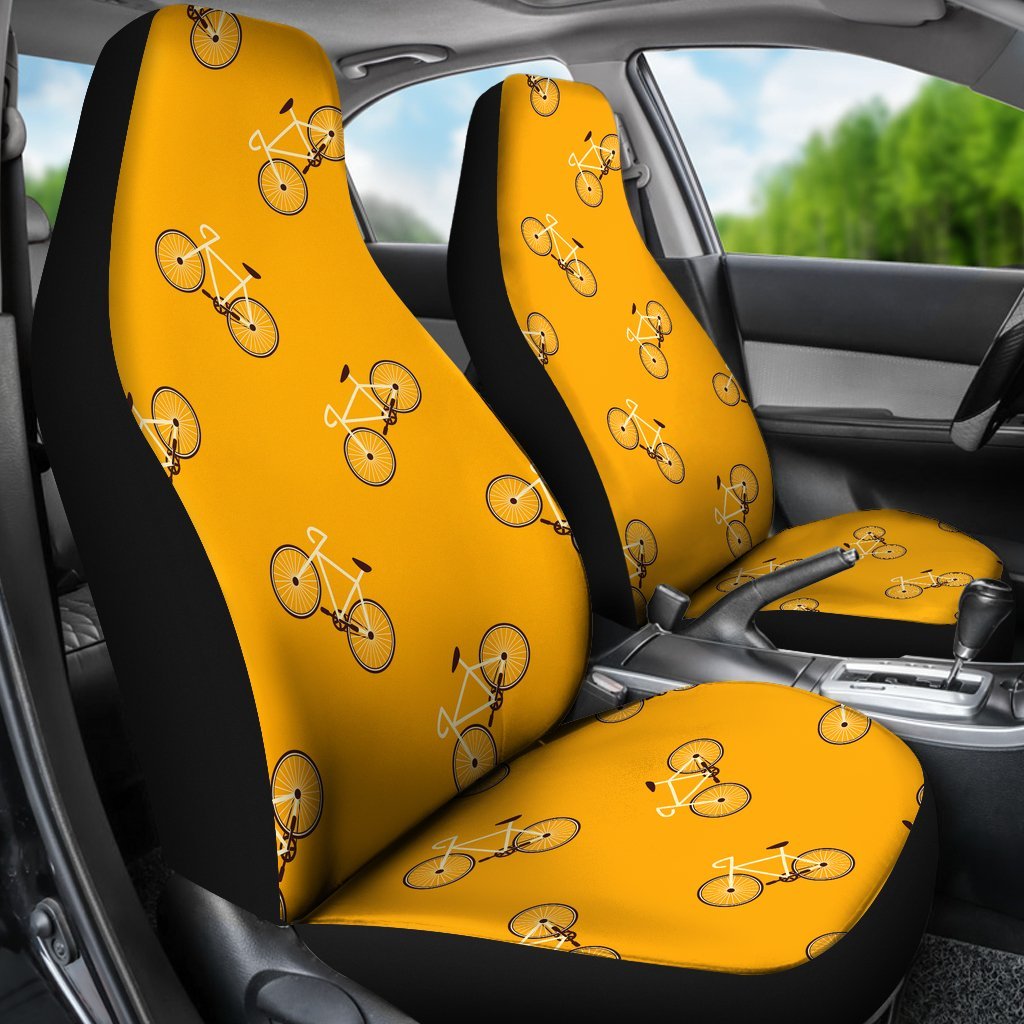 Bicycle Pattern Print Universal Fit Car Seat Covers-grizzshop