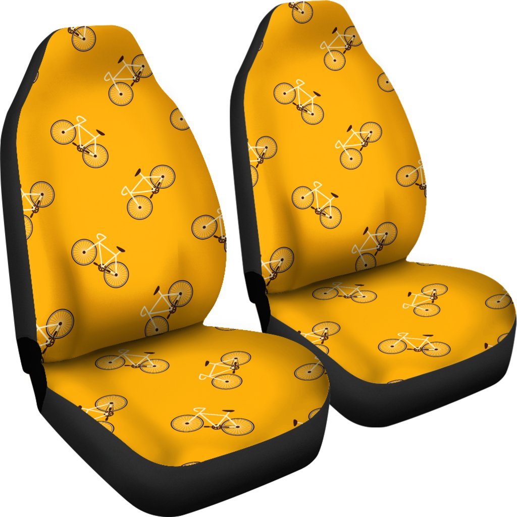 Bicycle Pattern Print Universal Fit Car Seat Covers-grizzshop