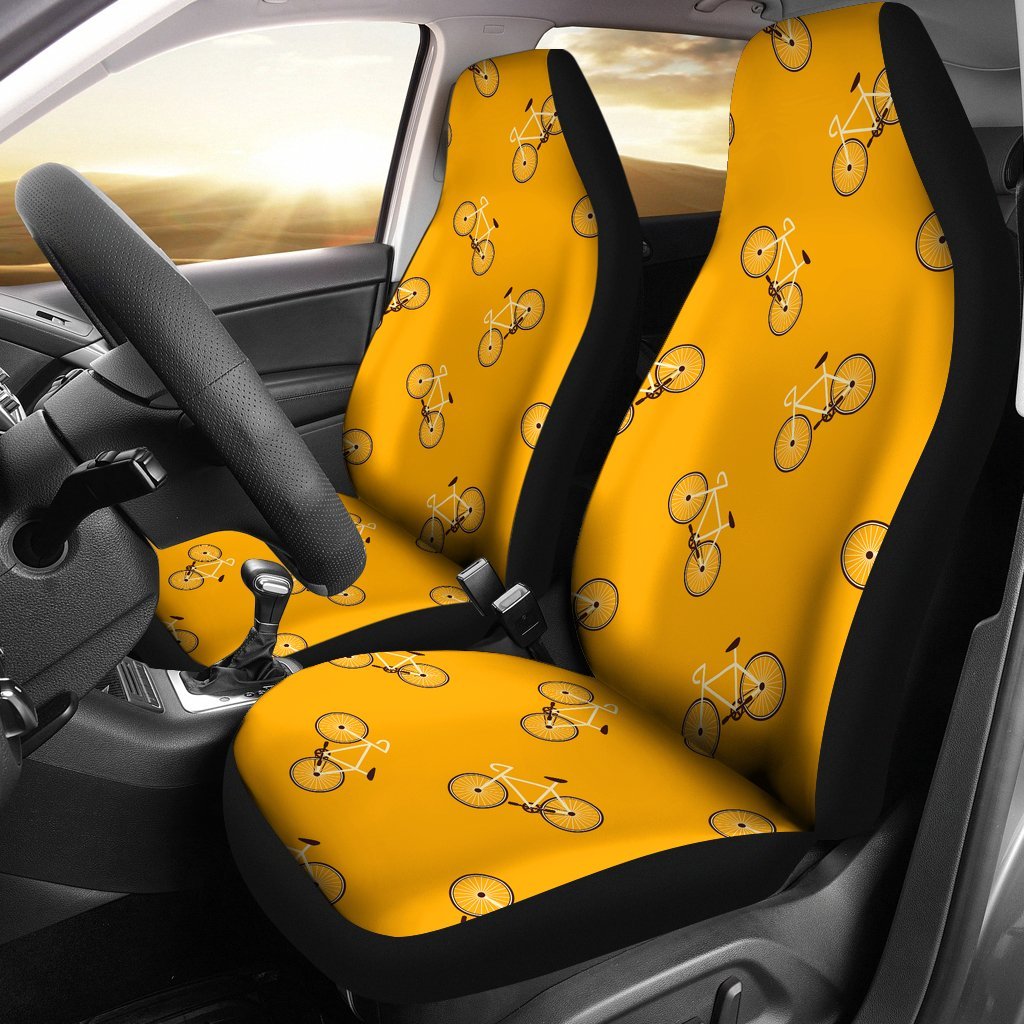 Bicycle Pattern Print Universal Fit Car Seat Covers-grizzshop