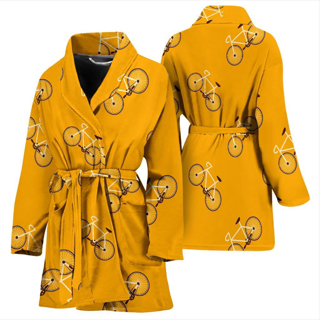 Bicycle Pattern Print Women Long Robe-grizzshop