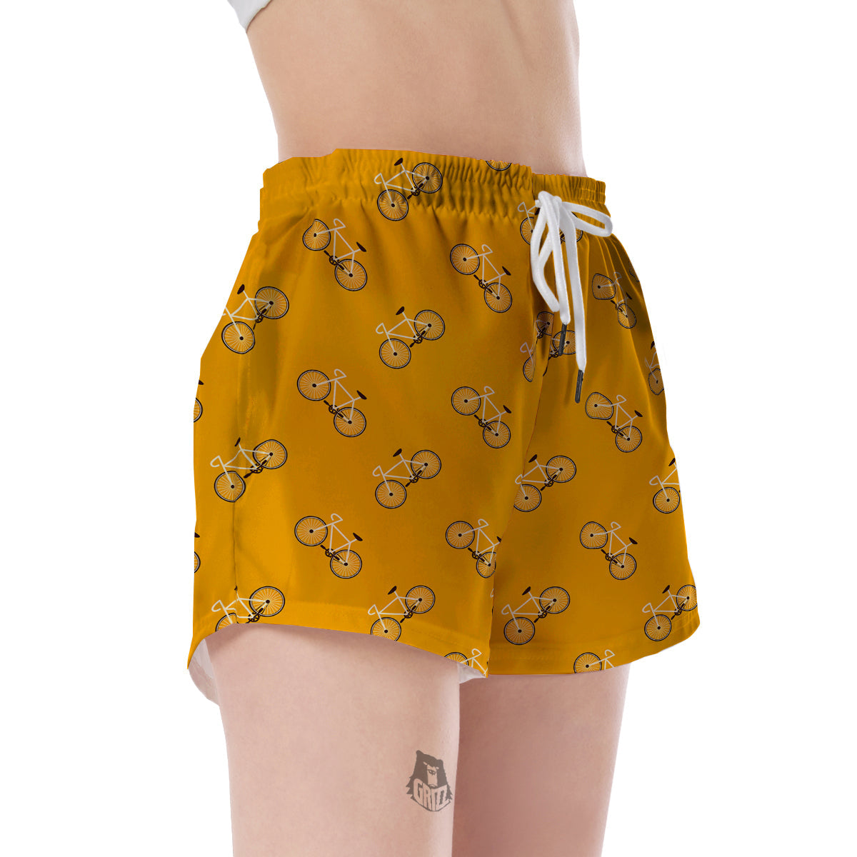 Bicycle Pattern Print Women's Shorts-grizzshop