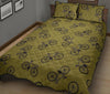 Bicycle Print Pattern Bed Set Quilt-grizzshop