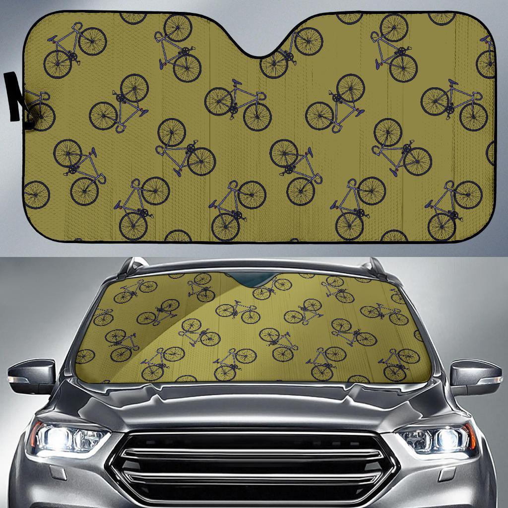 Bicycle Print Pattern Car Sun Shade-grizzshop