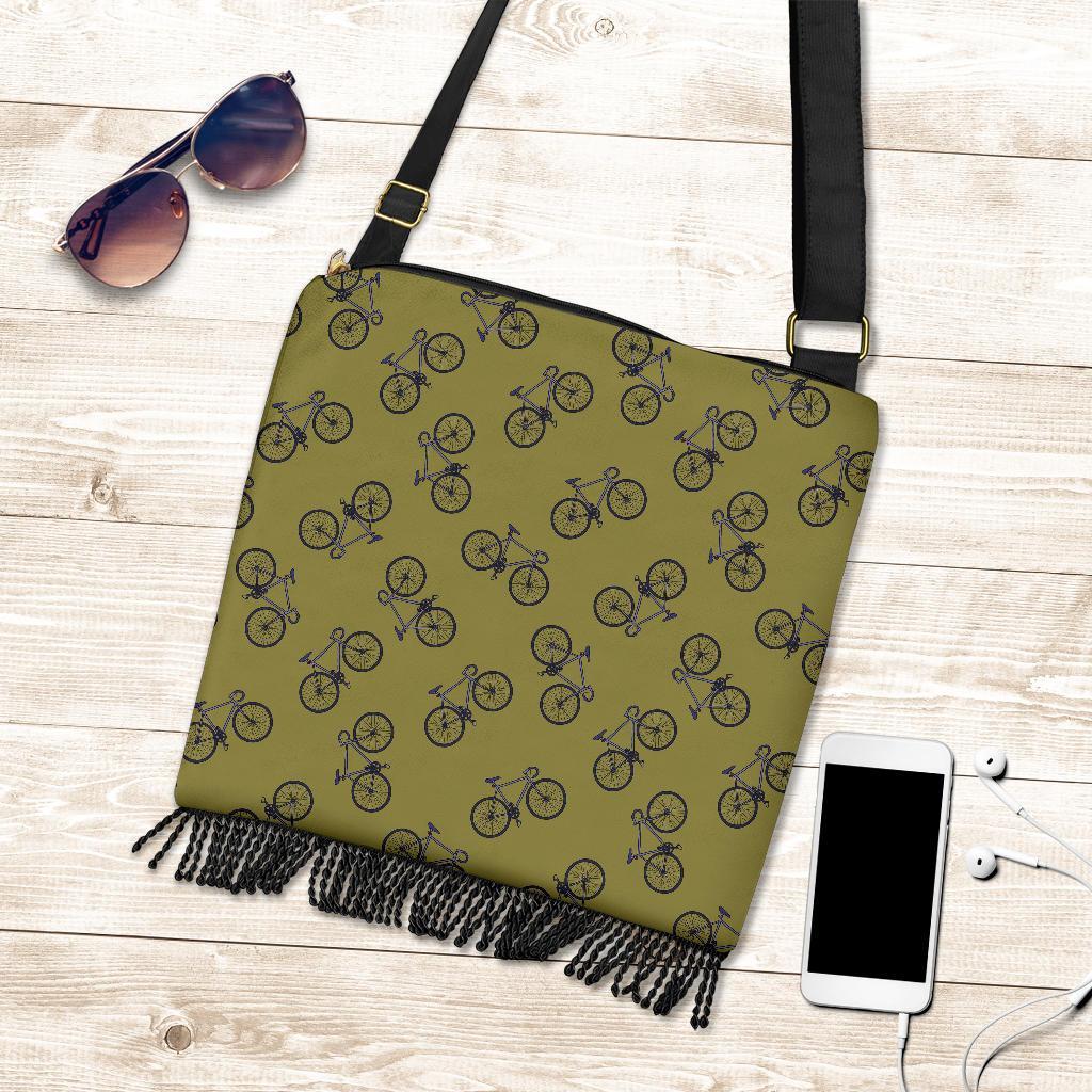 Bicycle Print Pattern Crossbody bags-grizzshop