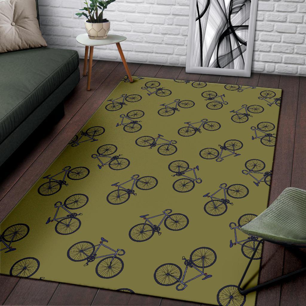 Bicycle Print Pattern Floor Mat-grizzshop