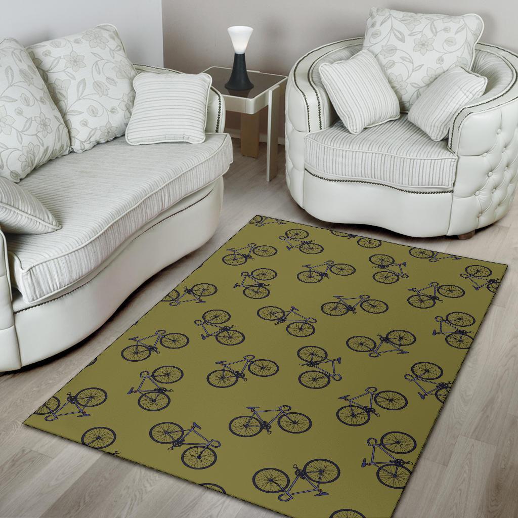 Bicycle Print Pattern Floor Mat-grizzshop