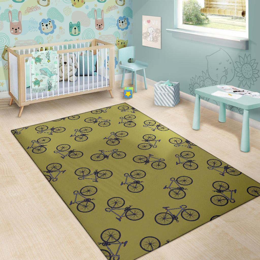 Bicycle Print Pattern Floor Mat-grizzshop