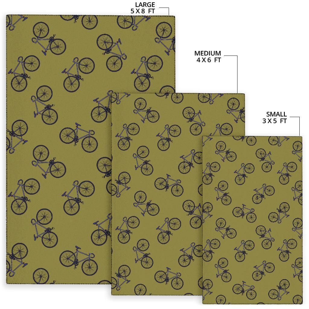 Bicycle Print Pattern Floor Mat-grizzshop