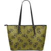 Bicycle Print Pattern Leather Tote Bag-grizzshop