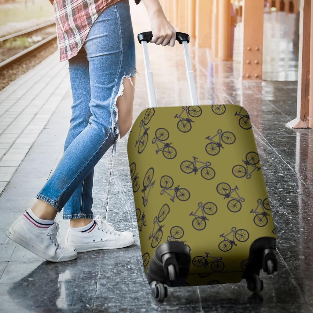 Bicycle Print Pattern Luggage Cover Protector-grizzshop