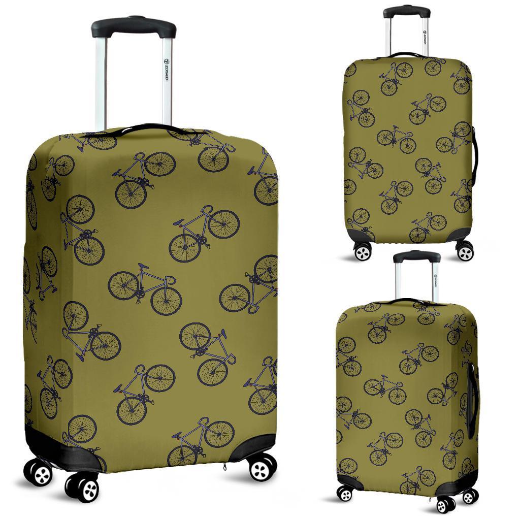 Bicycle Print Pattern Luggage Cover Protector-grizzshop