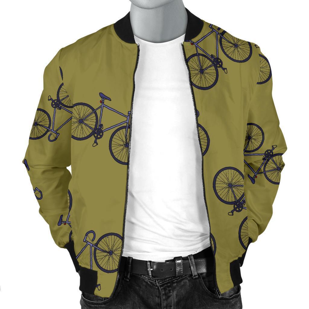 Bicycle Print Pattern Men's Bomber Jacket-grizzshop