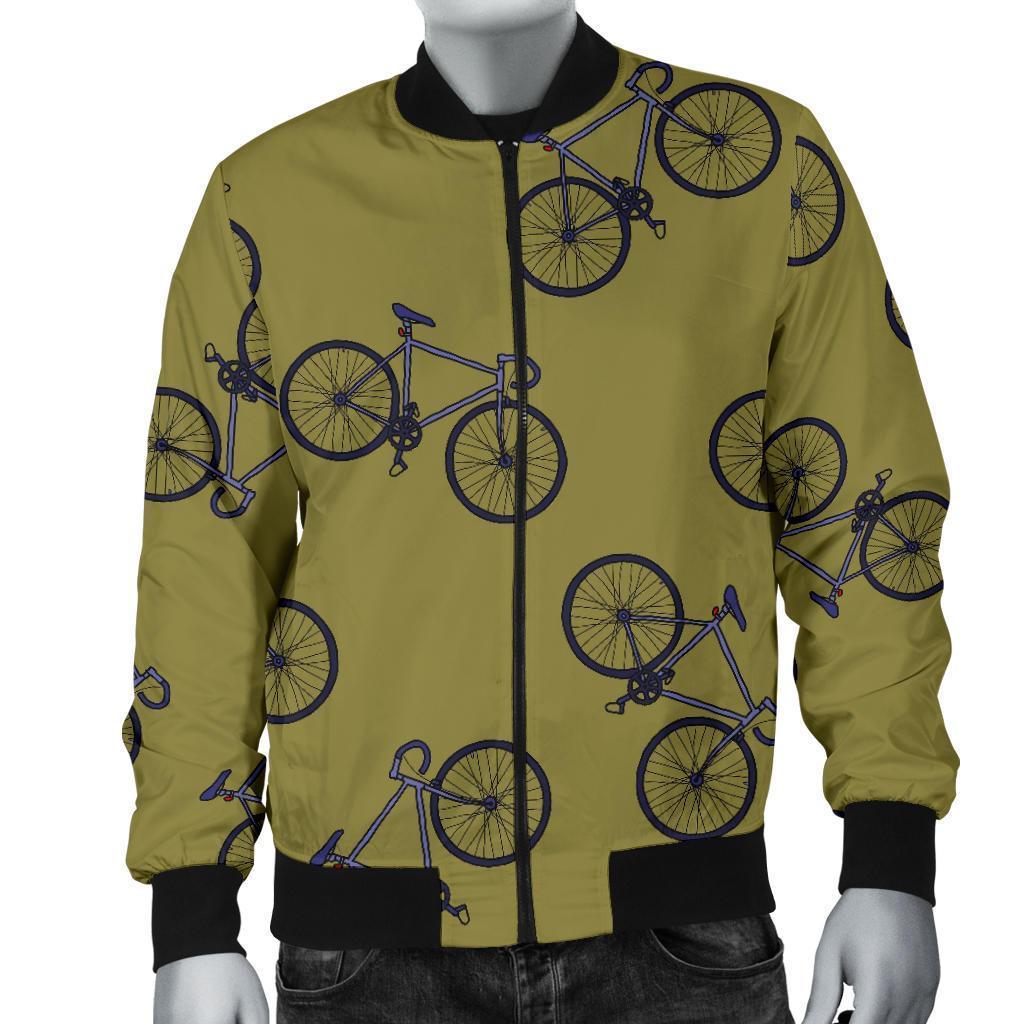 Bicycle Print Pattern Men's Bomber Jacket-grizzshop