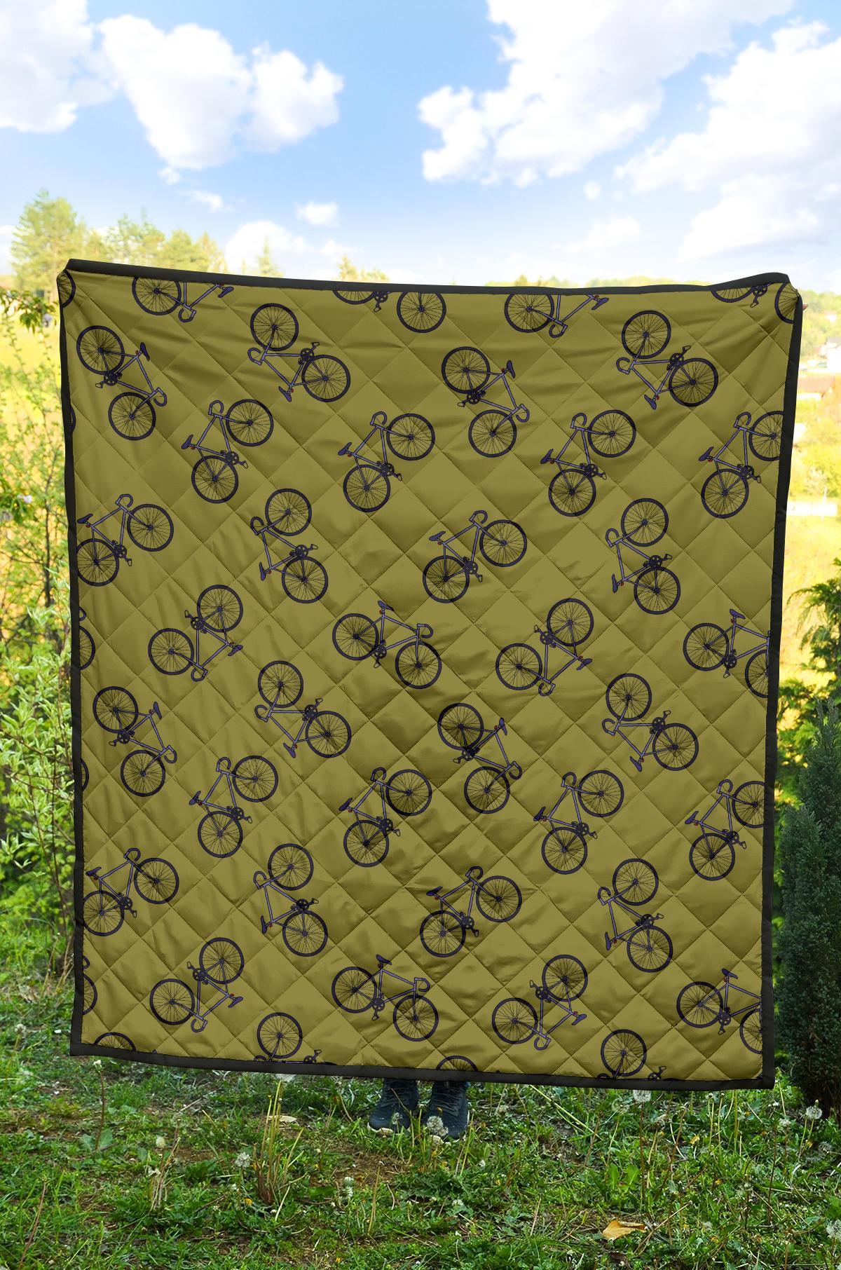 Bicycle Print Pattern Quilt-grizzshop