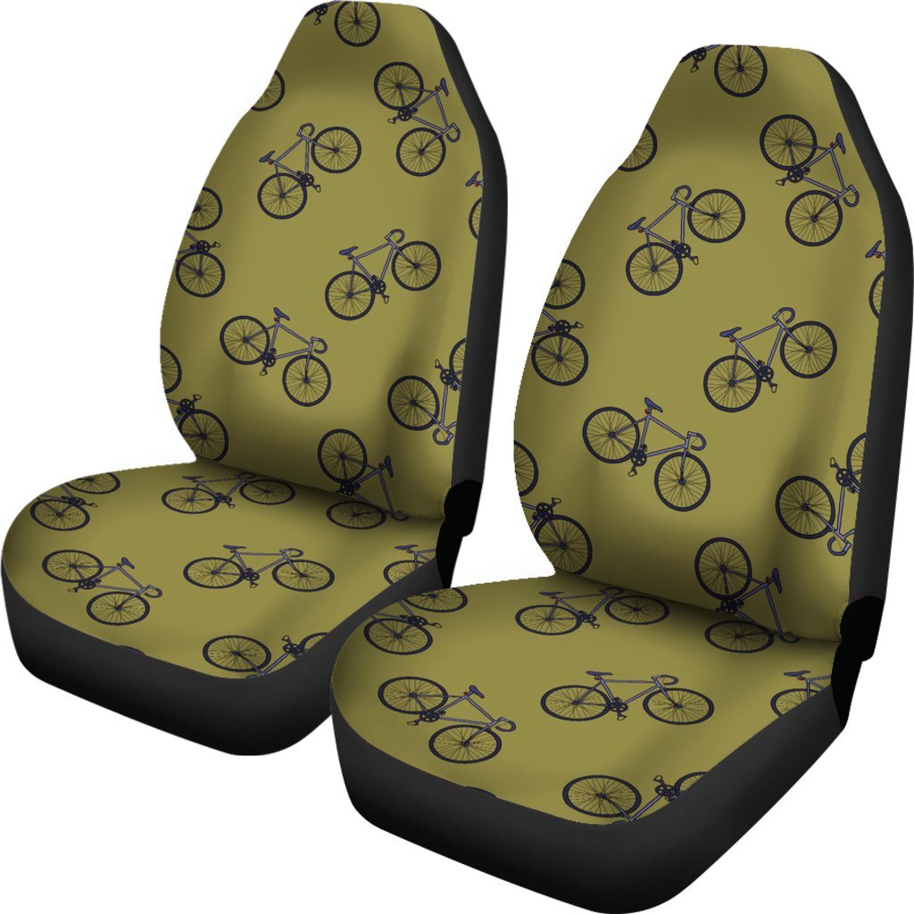 Bicycle Print Pattern Universal Fit Car Seat Covers-grizzshop