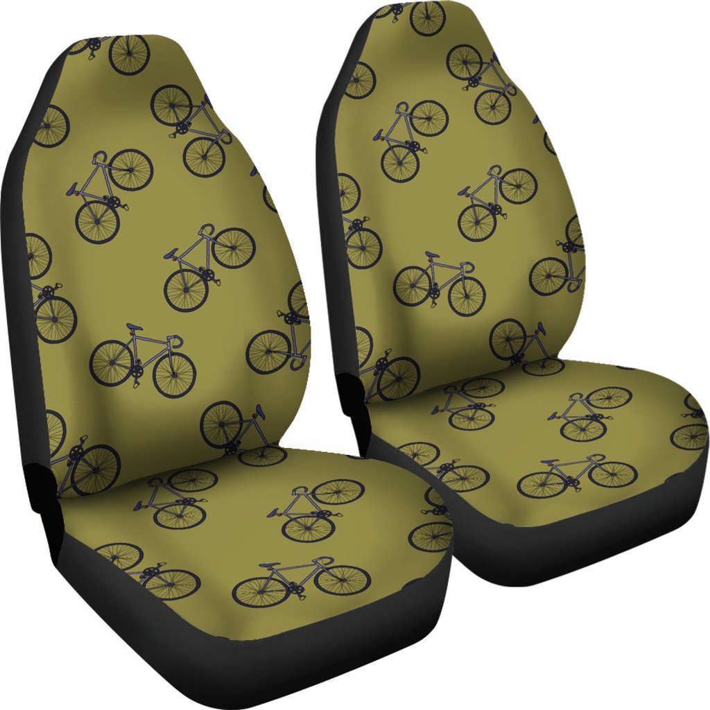 Bicycle Print Pattern Universal Fit Car Seat Covers-grizzshop