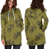 Bicycle Print Pattern Women Hoodie Dress-grizzshop