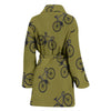 Bicycle Print Pattern Women Long Robe-grizzshop