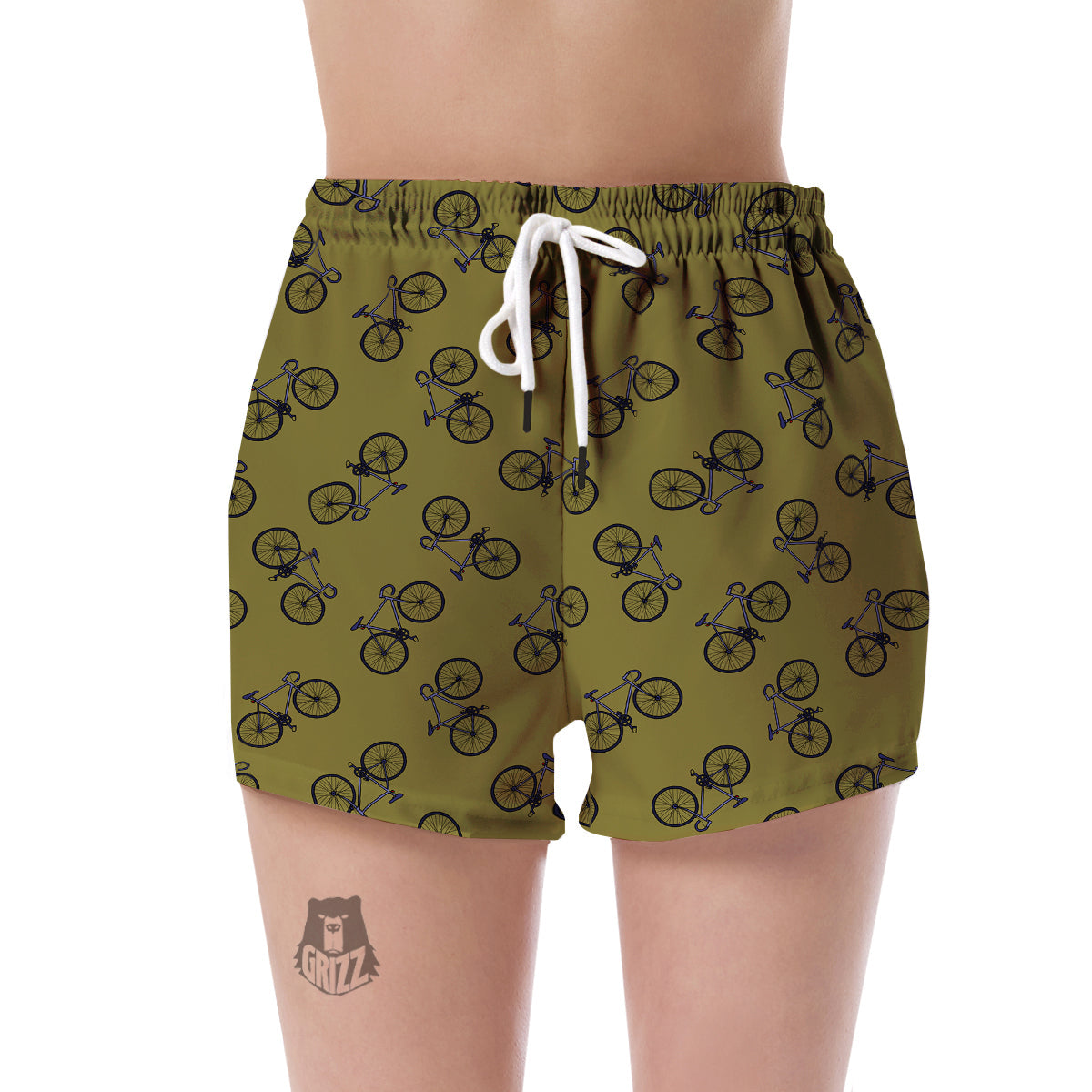 Bicycle Print Pattern Women's Shorts-grizzshop