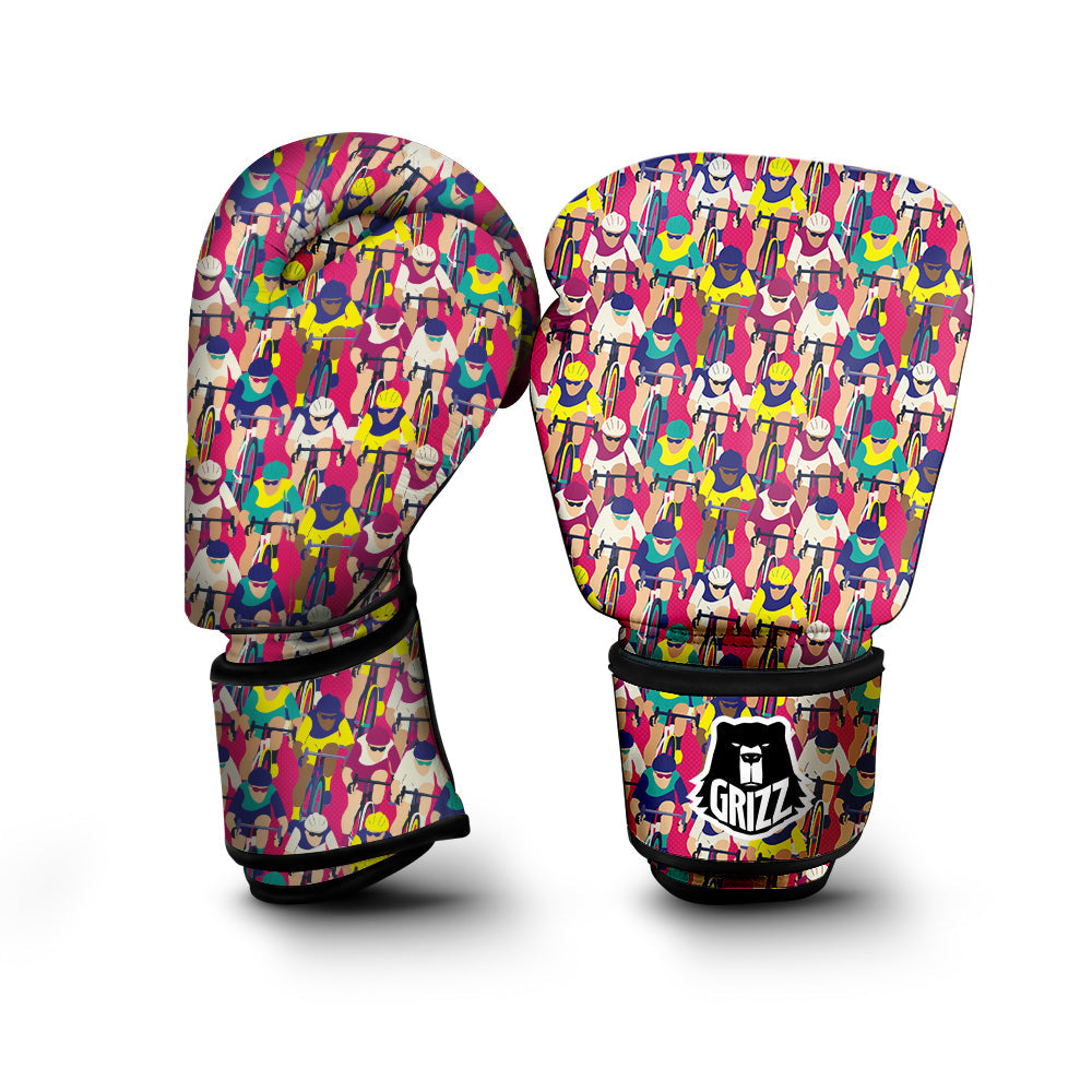 Bicycle Race Colorful Print Pattern Boxing Gloves-grizzshop