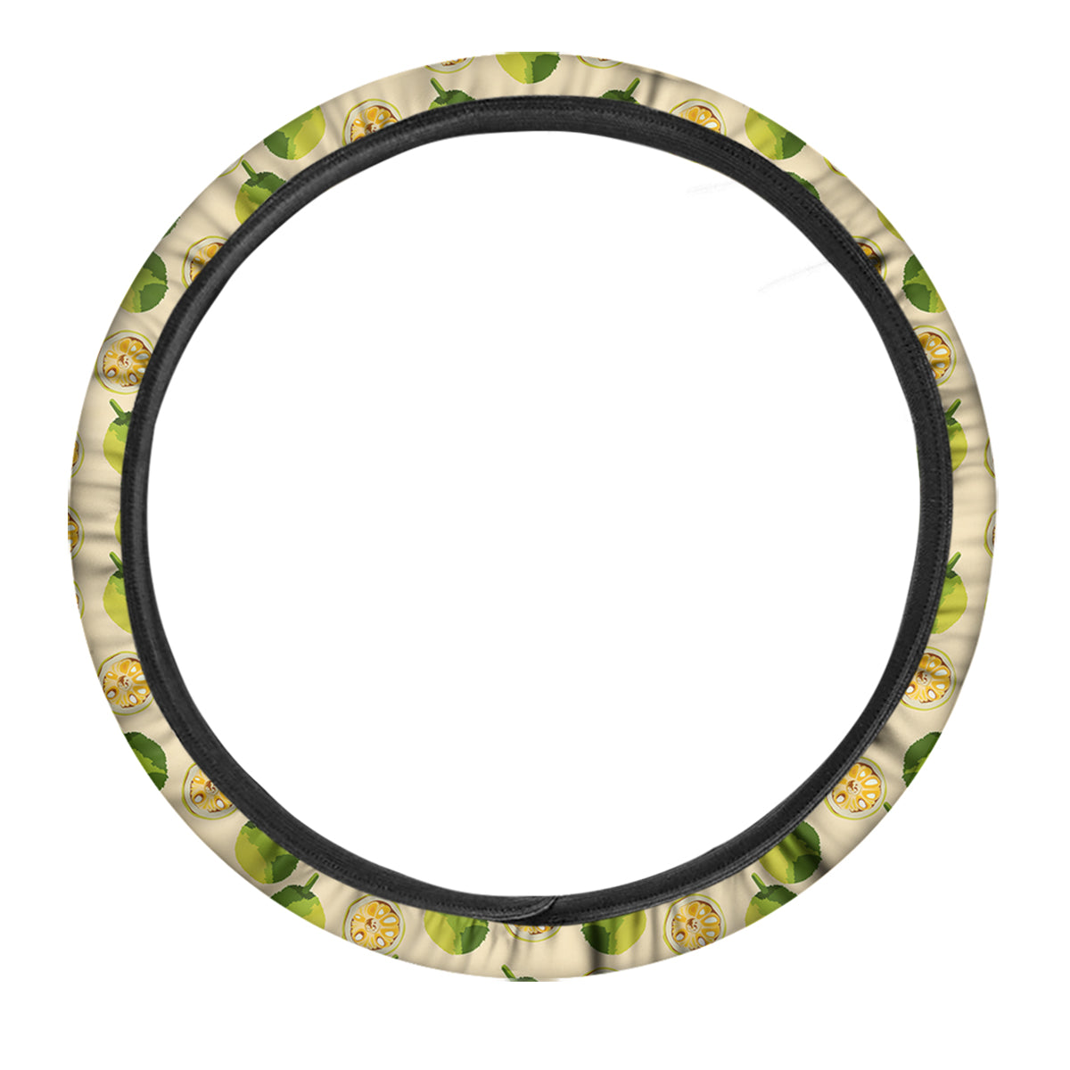 Biege Jackfruit Print Pattern Car Steering Wheel Cover-grizzshop