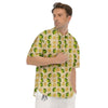 Biege Jackfruit Print Pattern Men's Short Sleeve Shirts-grizzshop