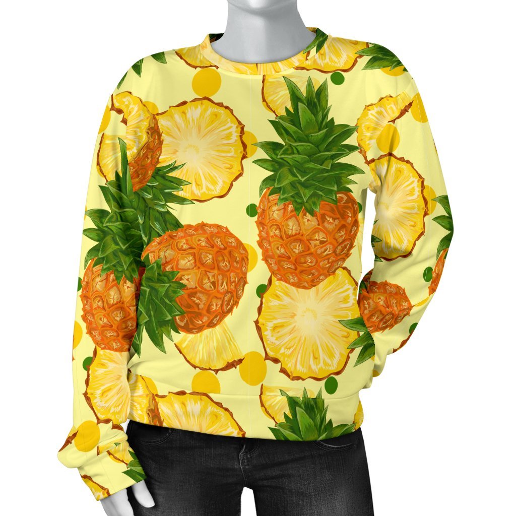 Big Cutting Pineapple Print Sweatshirt-grizzshop