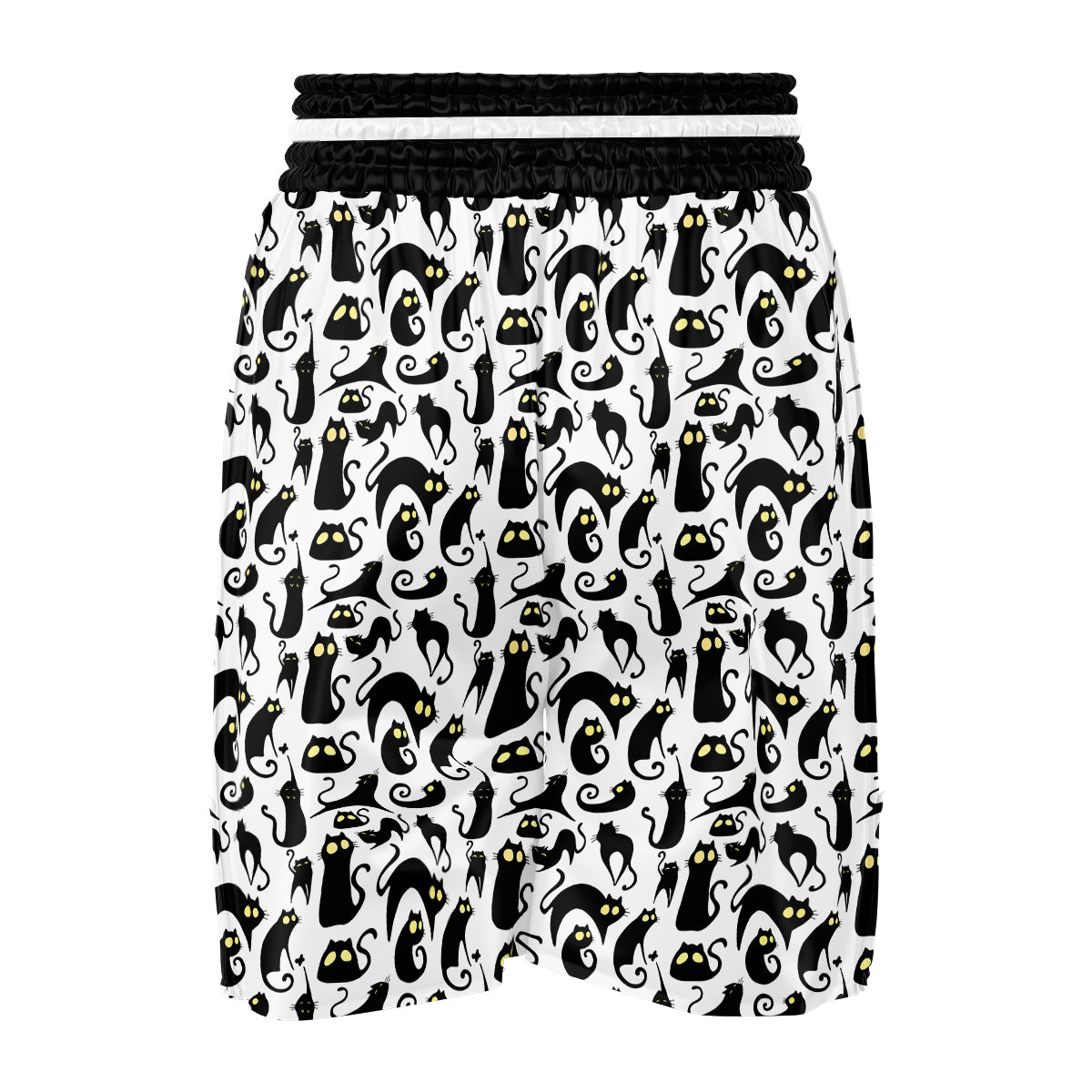 Big Eye Black Cat Halloween Print Pattern Boxing Shorts-grizzshop