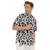 Big Eye Black Cat Halloween Print Pattern Men's Short Sleeve Shirts-grizzshop