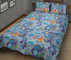 Bigfoot Blue Pattern Print Bed Set Quilt-grizzshop