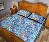 Bigfoot Blue Pattern Print Bed Set Quilt-grizzshop