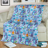 Bigfoot Blue Pattern Print Blanket-grizzshop