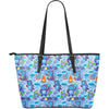 Bigfoot Blue Pattern Print Leather Tote Bag-grizzshop