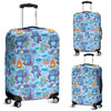 Bigfoot Blue Pattern Print Luggage Cover Protector-grizzshop