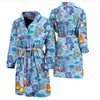 Bigfoot Blue Pattern Print Men Long Robe-grizzshop