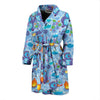 Bigfoot Blue Pattern Print Men Long Robe-grizzshop