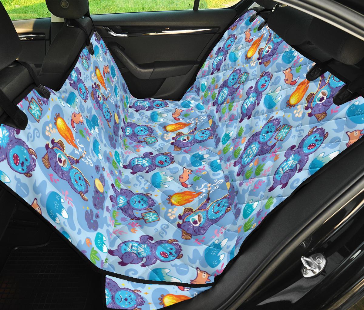 Bigfoot Blue Pattern Print Pet Car Seat Cover-grizzshop