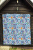 Bigfoot Blue Pattern Print Quilt-grizzshop