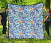 Bigfoot Blue Pattern Print Quilt-grizzshop