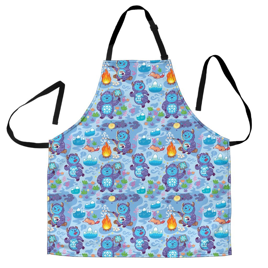 Bigfoot Blue Pattern Print Women's Apron-grizzshop