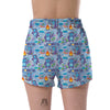 Bigfoot Blue Pattern Print Women's Shorts-grizzshop