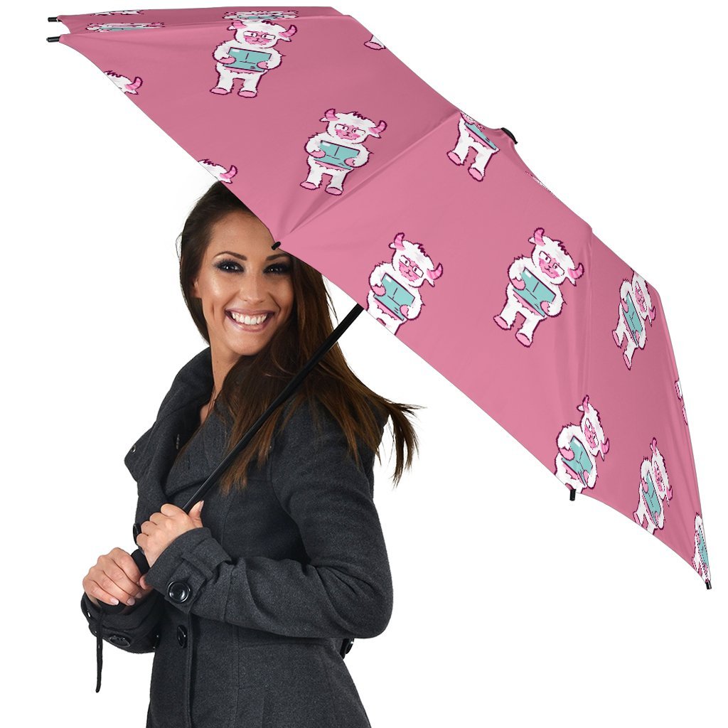 Bigfoot Pattern Print Automatic Foldable Umbrella-grizzshop