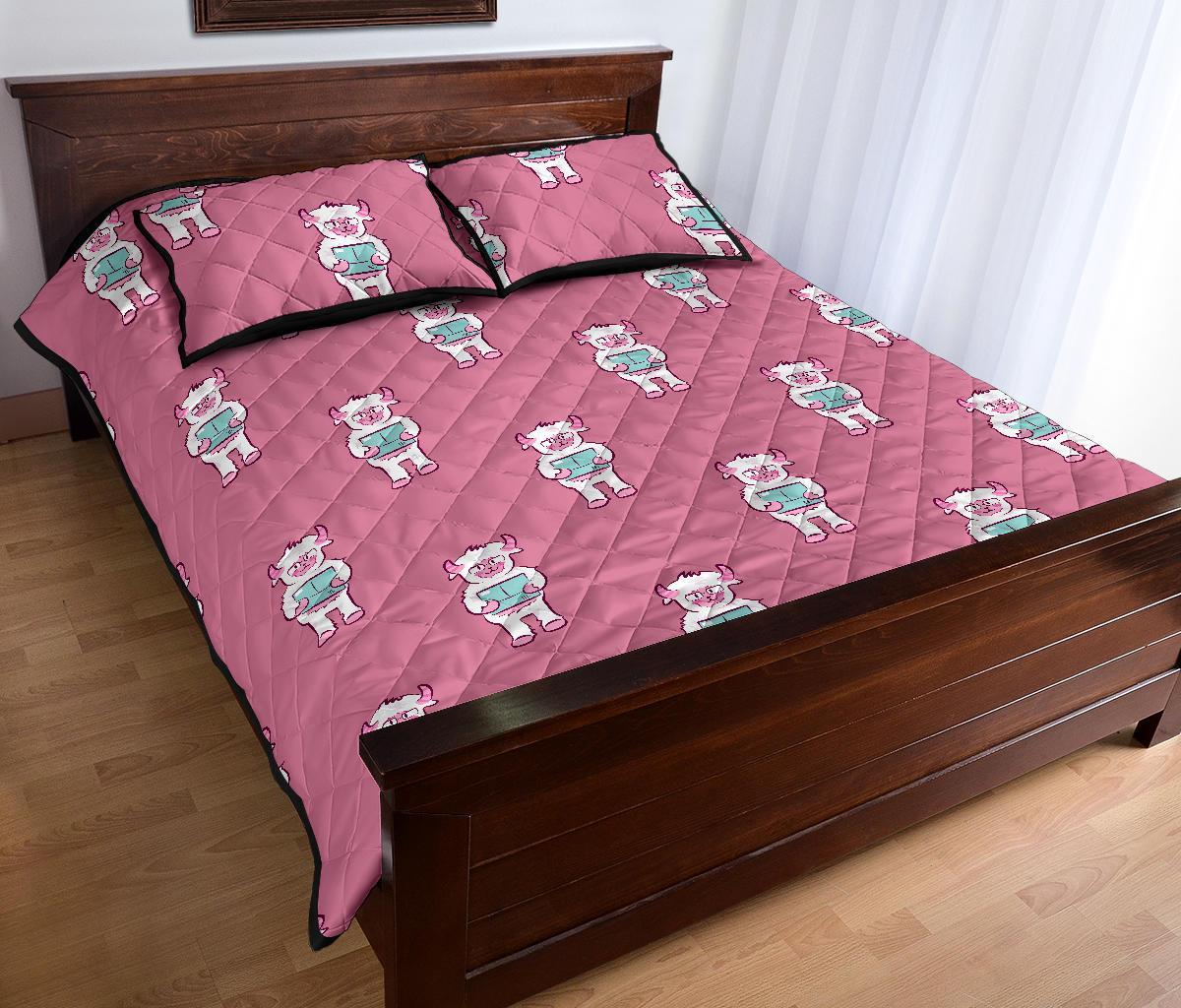 Bigfoot Pattern Print Bed Set Quilt-grizzshop