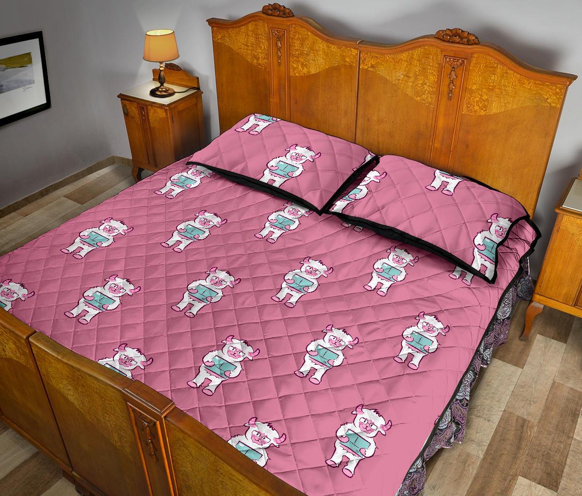 Bigfoot Pattern Print Bed Set Quilt-grizzshop