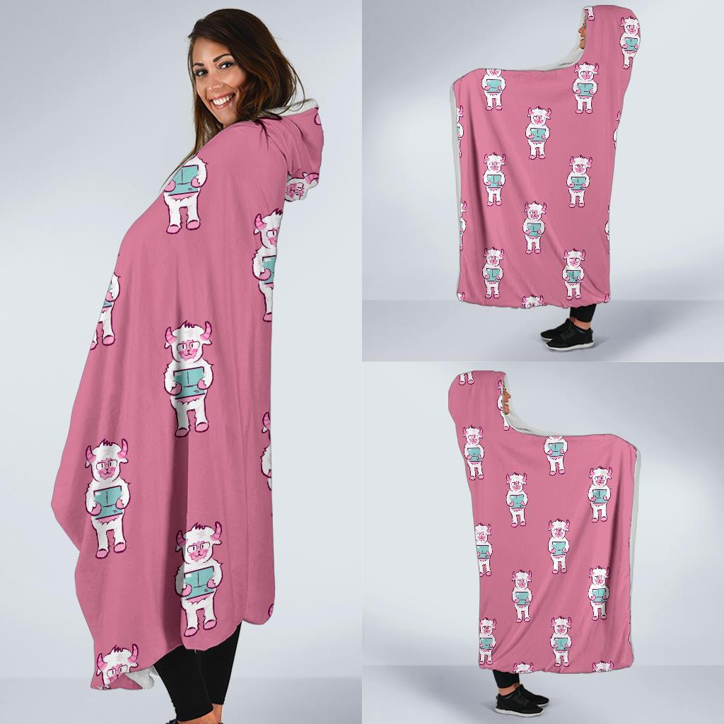 Bigfoot Pattern Print Hooded Blanket-grizzshop