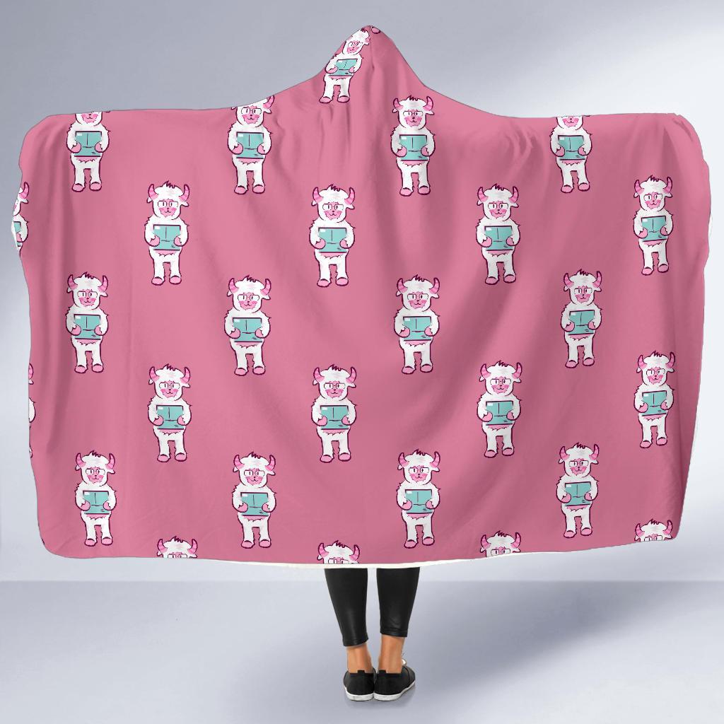 Bigfoot Pattern Print Hooded Blanket-grizzshop