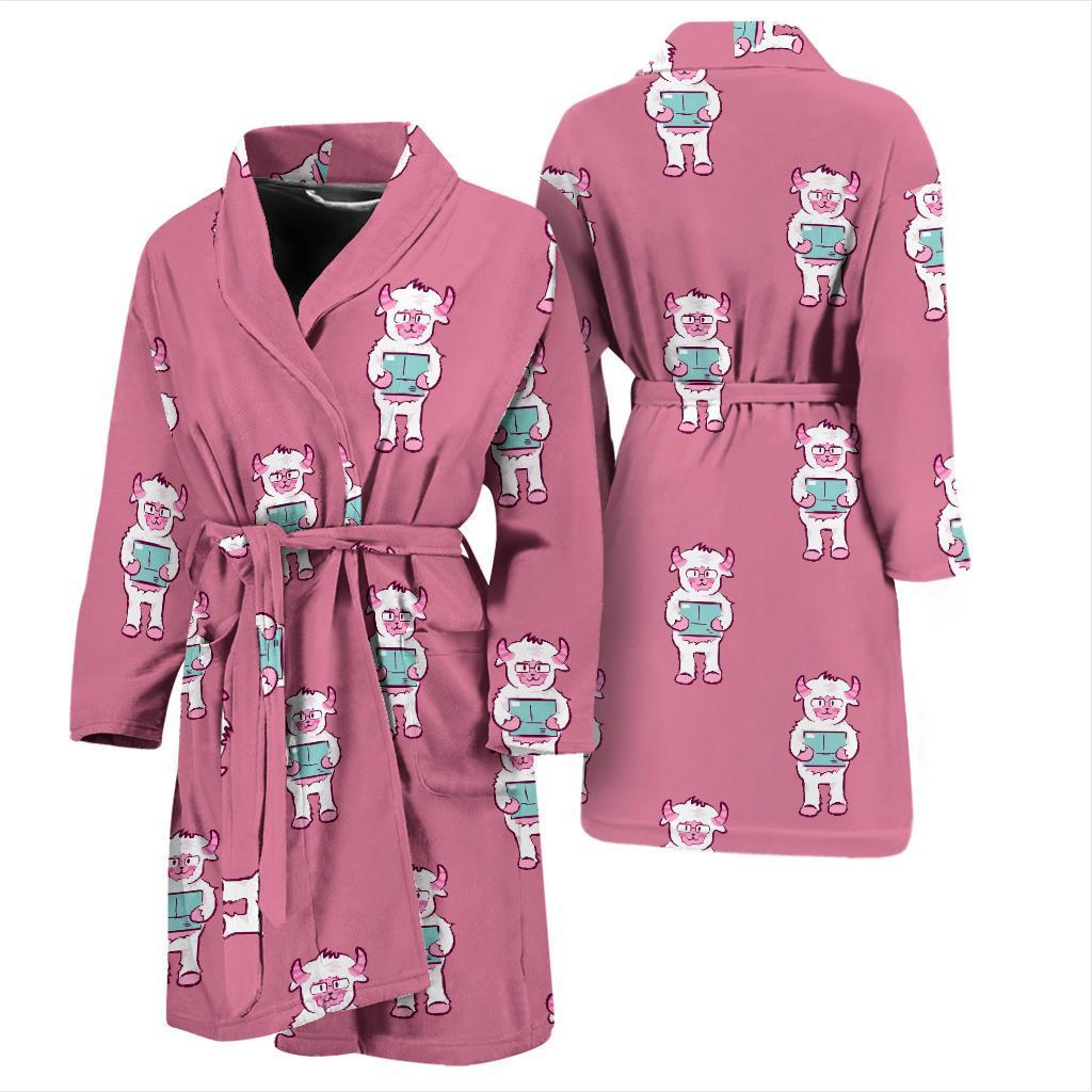 Bigfoot Pattern Print Men Long Robe-grizzshop