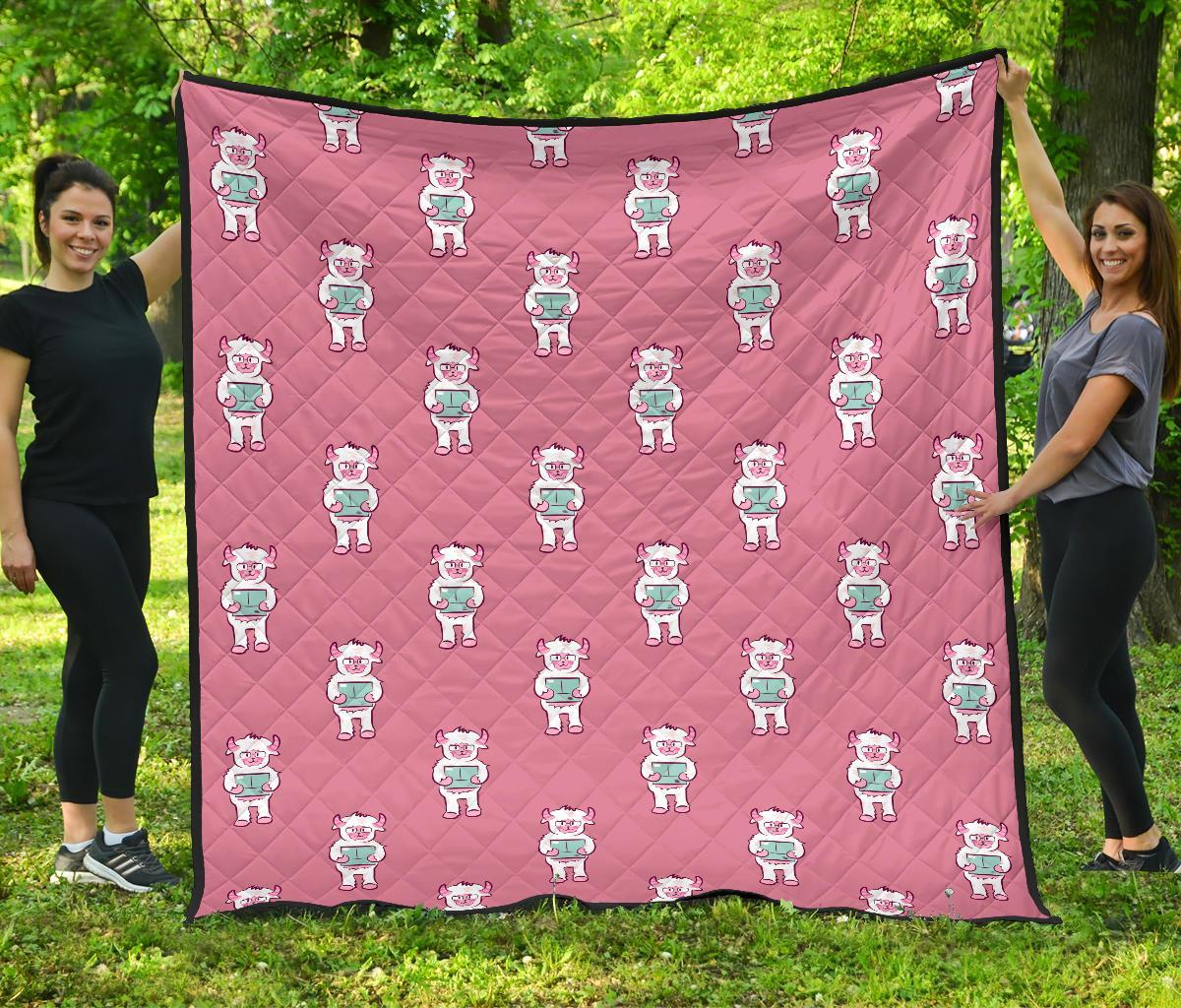 Bigfoot Pattern Print Quilt-grizzshop